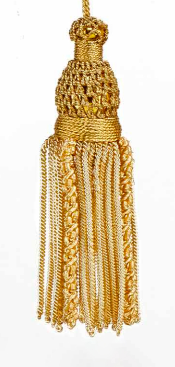 Borla oro Cordon fleco canutillo, canelon