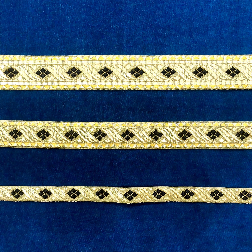 Galón Dorado Rombos Negro