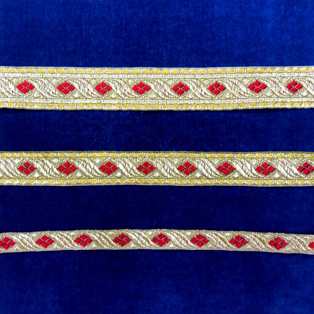 Galón Dorado Rombos Rojo